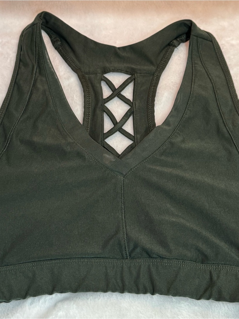 Avia Olive Green Crisscross Back Sports Bra